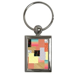 Tribal Mosaic Print Key Chain (rectangle) by designsbymallika