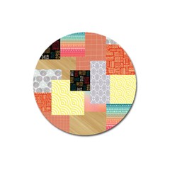 Tribal Mosaic Print Magnet 3  (round) by designsbymallika