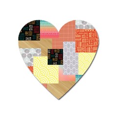 Tribal Mosaic Print Heart Magnet by designsbymallika