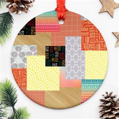 Tribal Mosaic Print Round Ornament (two Sides) by designsbymallika