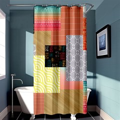 Tribal Mosaic Print Shower Curtain 36  X 72  (stall)  by designsbymallika