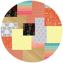 Tribal Mosaic Print Wooden Puzzle Round