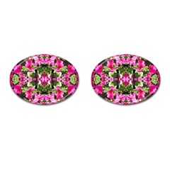 Magenta Repeats Cufflinks (oval) by kaleidomarblingart