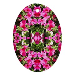 Magenta Repeats Oval Ornament (two Sides) by kaleidomarblingart