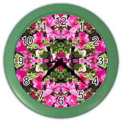 Magenta Repeats Color Wall Clock by kaleidomarblingart