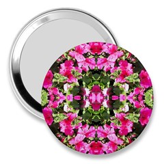 Magenta Repeats 3  Handbag Mirrors by kaleidomarblingart