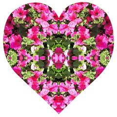 Magenta Repeats Wooden Puzzle Heart by kaleidomarblingart