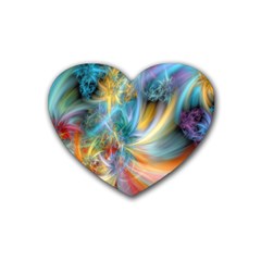 Colorful Thoughts Rubber Coaster (heart) by WolfepawFractals