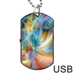 Colorful Thoughts Dog Tag Usb Flash (two Sides) by WolfepawFractals