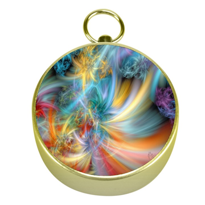 Colorful Thoughts Gold Compass