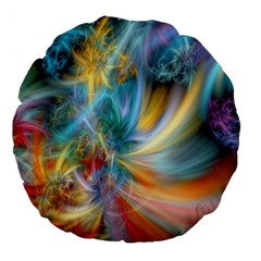 Colorful Thoughts Large 18  Premium Flano Round Cushion  by WolfepawFractals