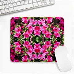 Magenta Flowers Large Mousepads by kaleidomarblingart