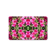 Magenta Flowers Magnet (name Card) by kaleidomarblingart