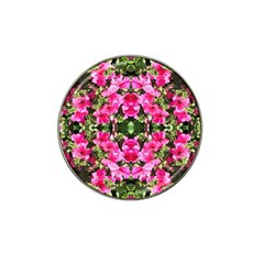 Magenta Flowers Hat Clip Ball Marker (4 Pack) by kaleidomarblingart