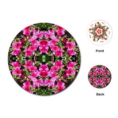 Magenta Flowers Playing Cards Single Design (round) by kaleidomarblingart