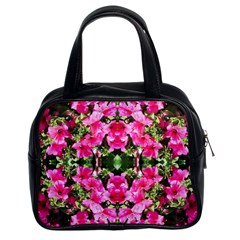 Magenta Flowers Classic Handbag (two Sides) by kaleidomarblingart