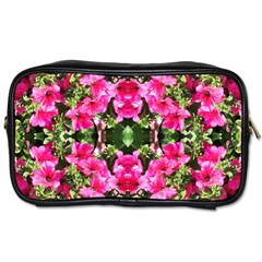 Magenta Flowers Toiletries Bag (one Side) by kaleidomarblingart