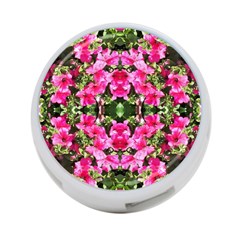 Magenta Flowers 4-port Usb Hub (two Sides) by kaleidomarblingart