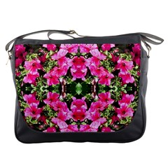 Magenta Flowers Messenger Bag