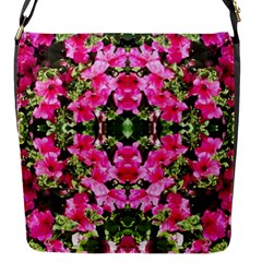 Magenta Flowers Flap Closure Messenger Bag (s)