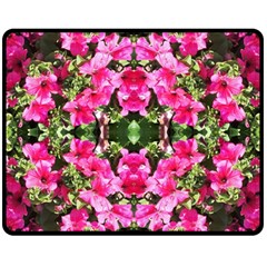 Magenta Flowers Double Sided Fleece Blanket (medium)  by kaleidomarblingart