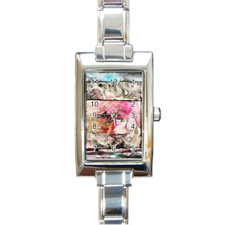 Marbling collage Rectangle Italian Charm Watch