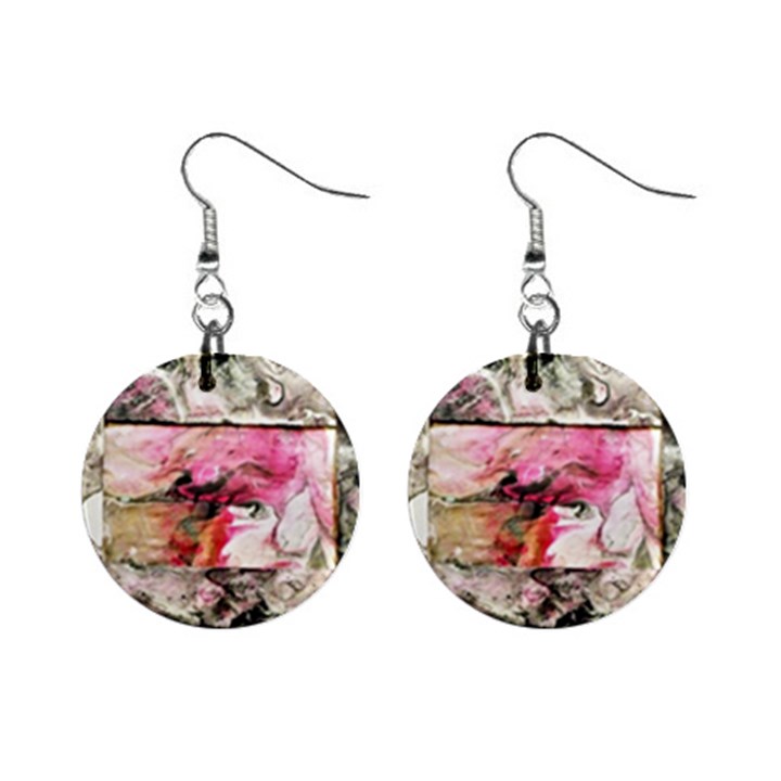 Marbling collage Mini Button Earrings