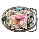 Marbling collage Belt Buckles Front