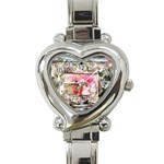 Marbling collage Heart Italian Charm Watch Front