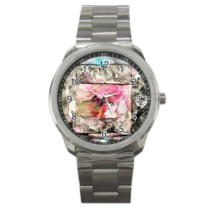 Marbling collage Sport Metal Watch