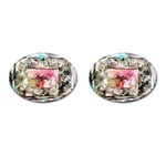 Marbling collage Cufflinks (Oval) Front(Pair)