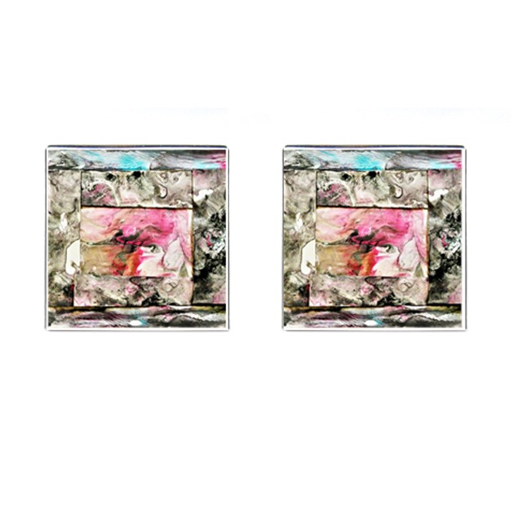 Marbling collage Cufflinks (Square)