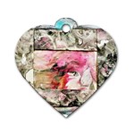 Marbling collage Dog Tag Heart (Two Sides) Front