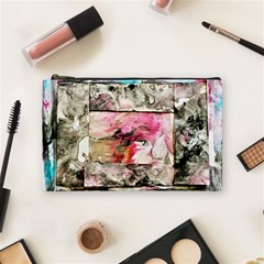 Marbling Collage Cosmetic Bag (medium) by kaleidomarblingart