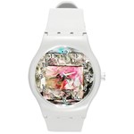 Marbling collage Round Plastic Sport Watch (M) Front