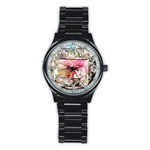 Marbling collage Stainless Steel Round Watch Front