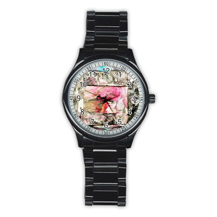 Marbling collage Stainless Steel Round Watch