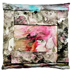 Marbling Collage Large Flano Cushion Case (one Side) by kaleidomarblingart