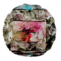 Marbling Collage Large 18  Premium Flano Round Cushions by kaleidomarblingart