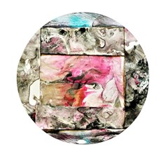 Marbling Collage Mini Round Pill Box by kaleidomarblingart