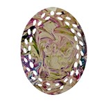 Marbling Collage Oval Filigree Ornament (Two Sides) Back