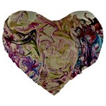 Marbling Collage Large 19  Premium Heart Shape Cushions Front