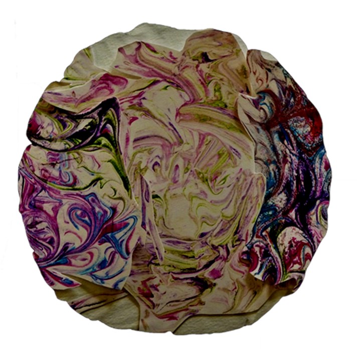 Marbling Collage Large 18  Premium Flano Round Cushions