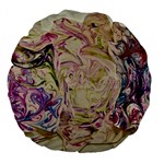 Marbling Collage Large 18  Premium Flano Round Cushions Back