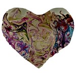 Marbling Collage Large 19  Premium Flano Heart Shape Cushions Front