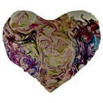 Marbling Collage Large 19  Premium Flano Heart Shape Cushions Back