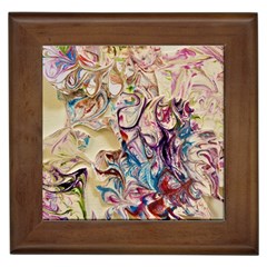 Marbling Collage Framed Tile by kaleidomarblingart