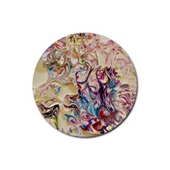 Marbling Collage Rubber Coaster (round)  by kaleidomarblingart