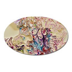 Marbling Collage Oval Magnet by kaleidomarblingart