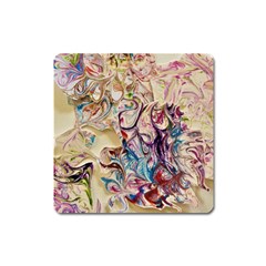 Marbling Collage Square Magnet by kaleidomarblingart